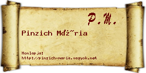 Pinzich Mária névjegykártya